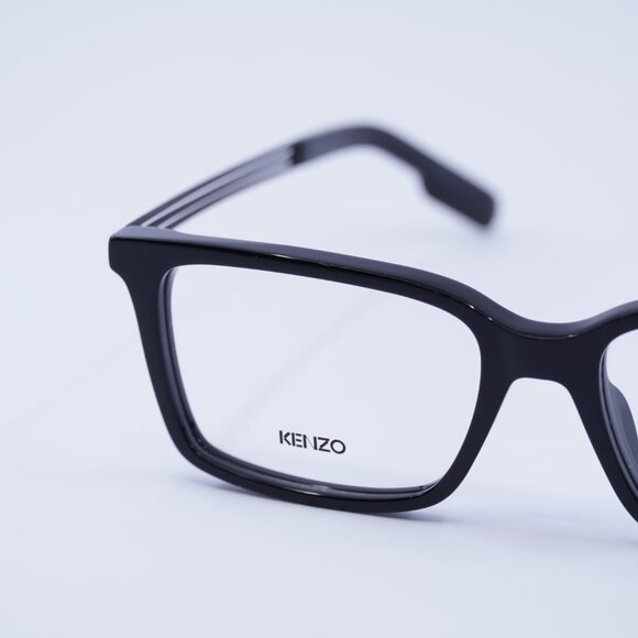 Kenzo KZ50016U 001 Eyeglasses Shiny Black 52mm Square Frame - Picture 4 of 11